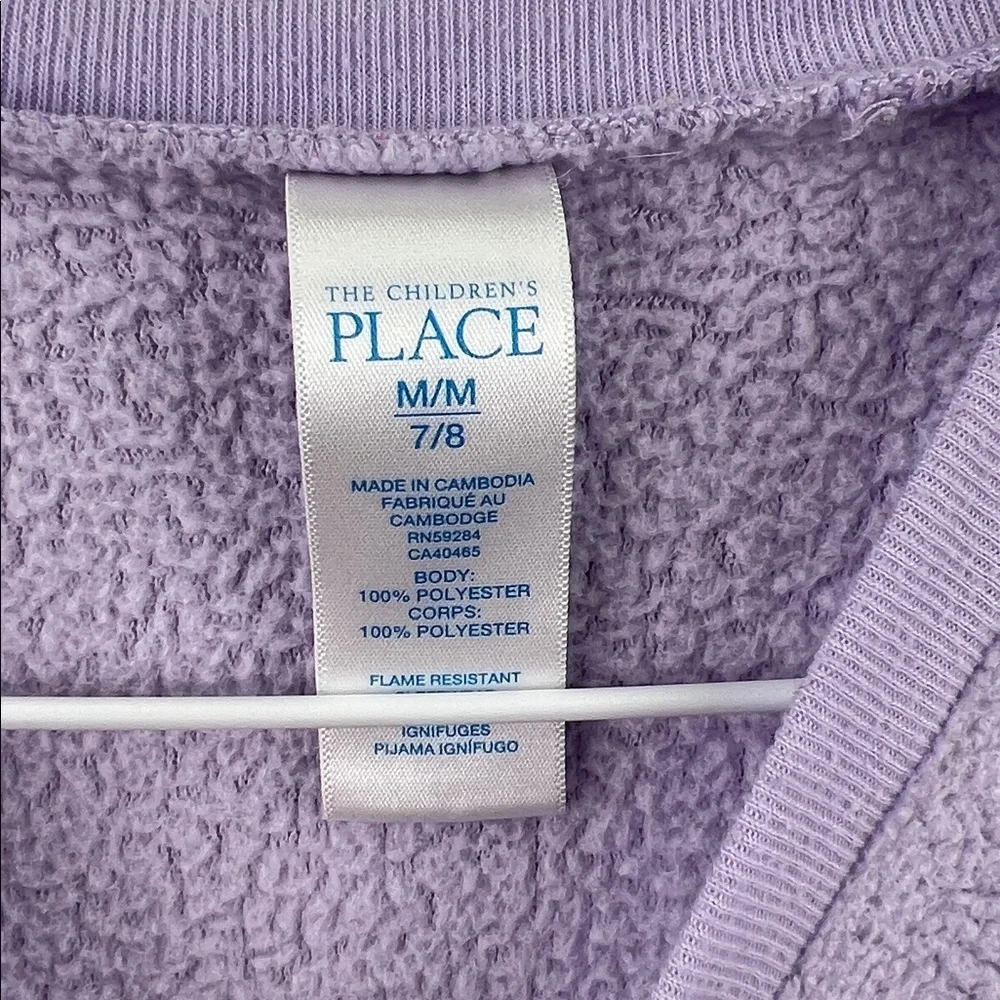 The Children’s Place - Girl’s fleece Pullover - Lavender - Medium 7/8